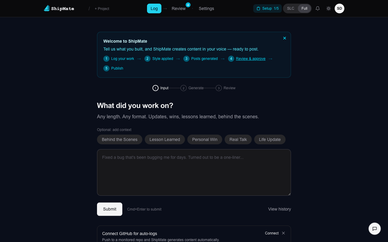 Log input